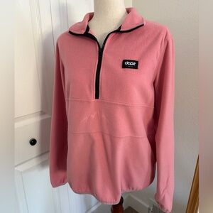 Dope Women's Pink Fleece Half Zip Sweater- Medium